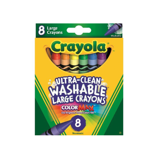 Crayola Ultra-Clean Washable Large Coloured Crayons Non-Toxic