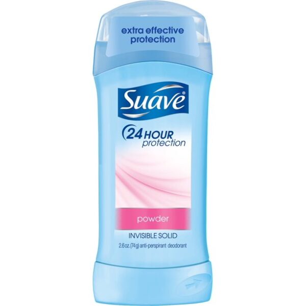 Suave Invisible Solid Powder 24 Hour Protection Antiperspirant Deodorant Stick, 2.6 oz