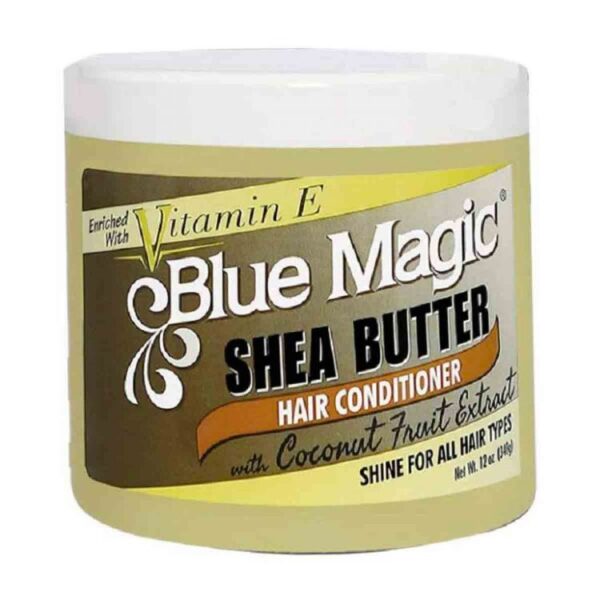 Blue Magic Shea Butter Hair conditioner with Coconut Fruit Extract 12 ounce jar