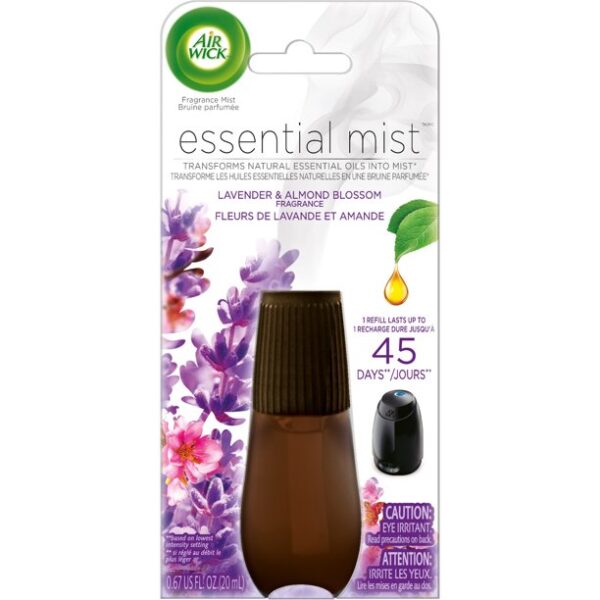 Air Wick Essential Mist Refill, Lavender and Almond Blossom, Essential Oils Diffuser, Air Freshener, 20 ml