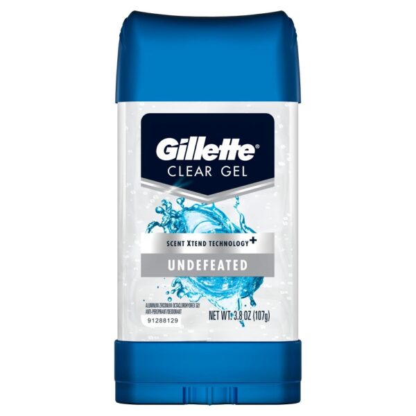 Gillette Clear Gel Antiperspirant and Deodorant For Men, Undefeated – 3.8 Oz