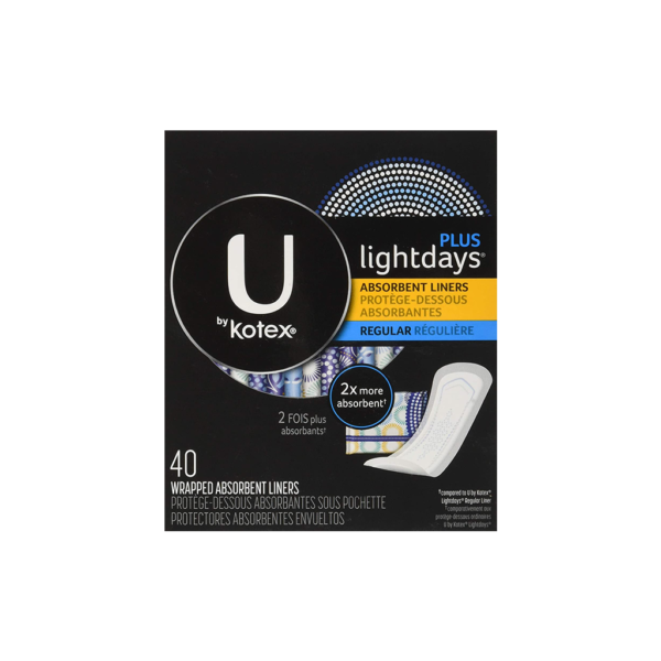 Kotex Lightdays Plus Absorbent Liners 40pcs