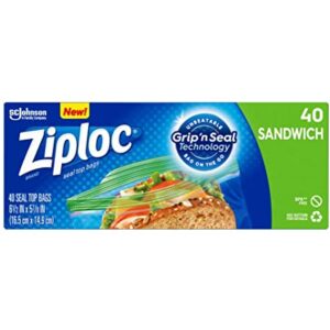 Ziploc Sandwich Bags with New Grip 'n Seal Technology,