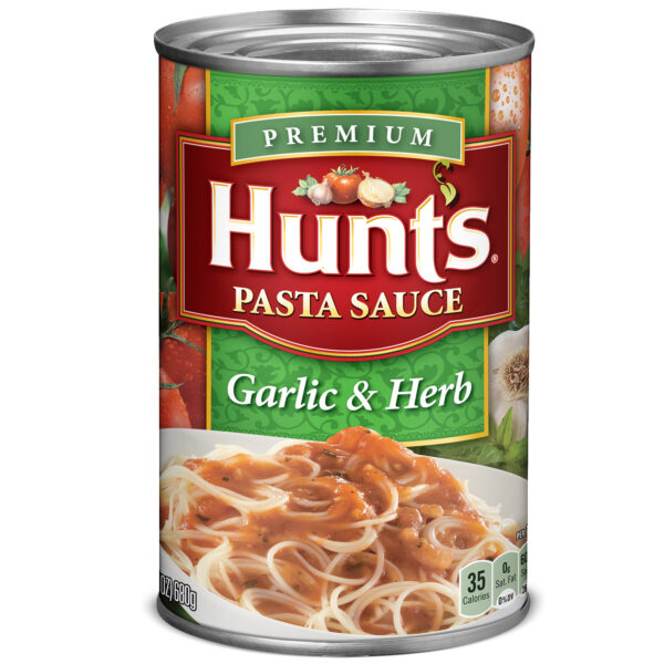 Hunt’s Garlic & Herb Pasta Sauce, 100% Natural Tomato Sauce