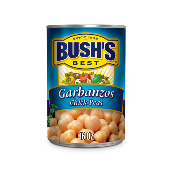 Bush’s Garbanzo Beans, Plant-Based Protein, Canned Chickpeas, 16 oz