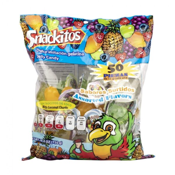 Snackitos Jelly Candy with Coconut Chunks 50 Counts - J's Supermarket