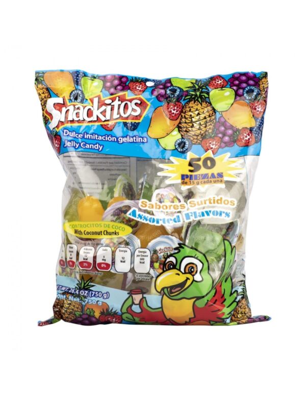 Snackitos Jelly Candy with Coconut Chunks 50 Counts