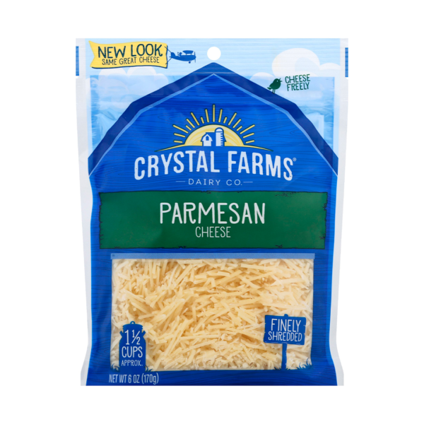 Crystal Farms Finely Shredded Parmesan Cheese, 6 oz